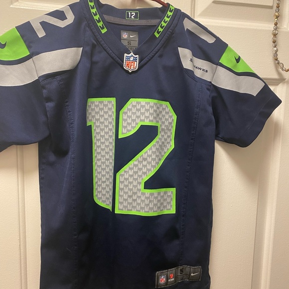 Nike Onfield NFL Seattle Seahawks #12 Fan Women’s Blue Gray Jersey Size Small - Picture 9 of 16